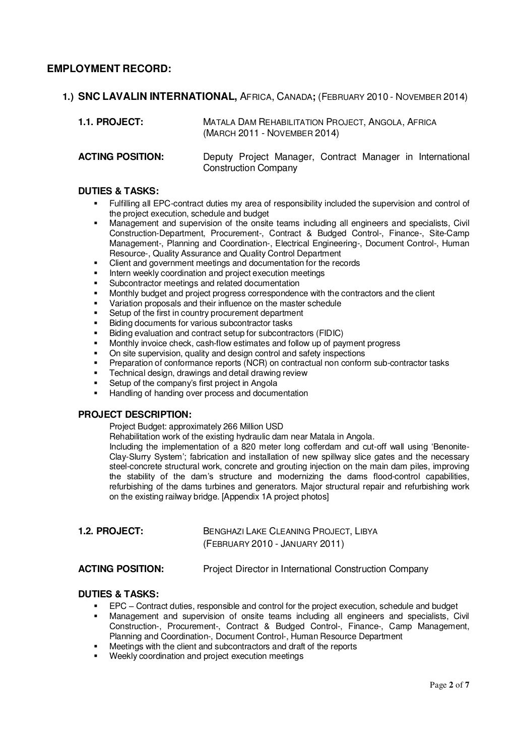 CURRICULUM VITAE World Bank Format V3
