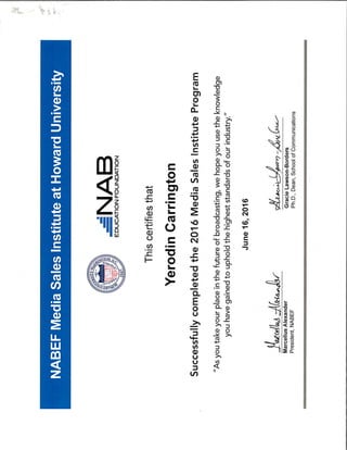 NABEF MSI Competion Certificate