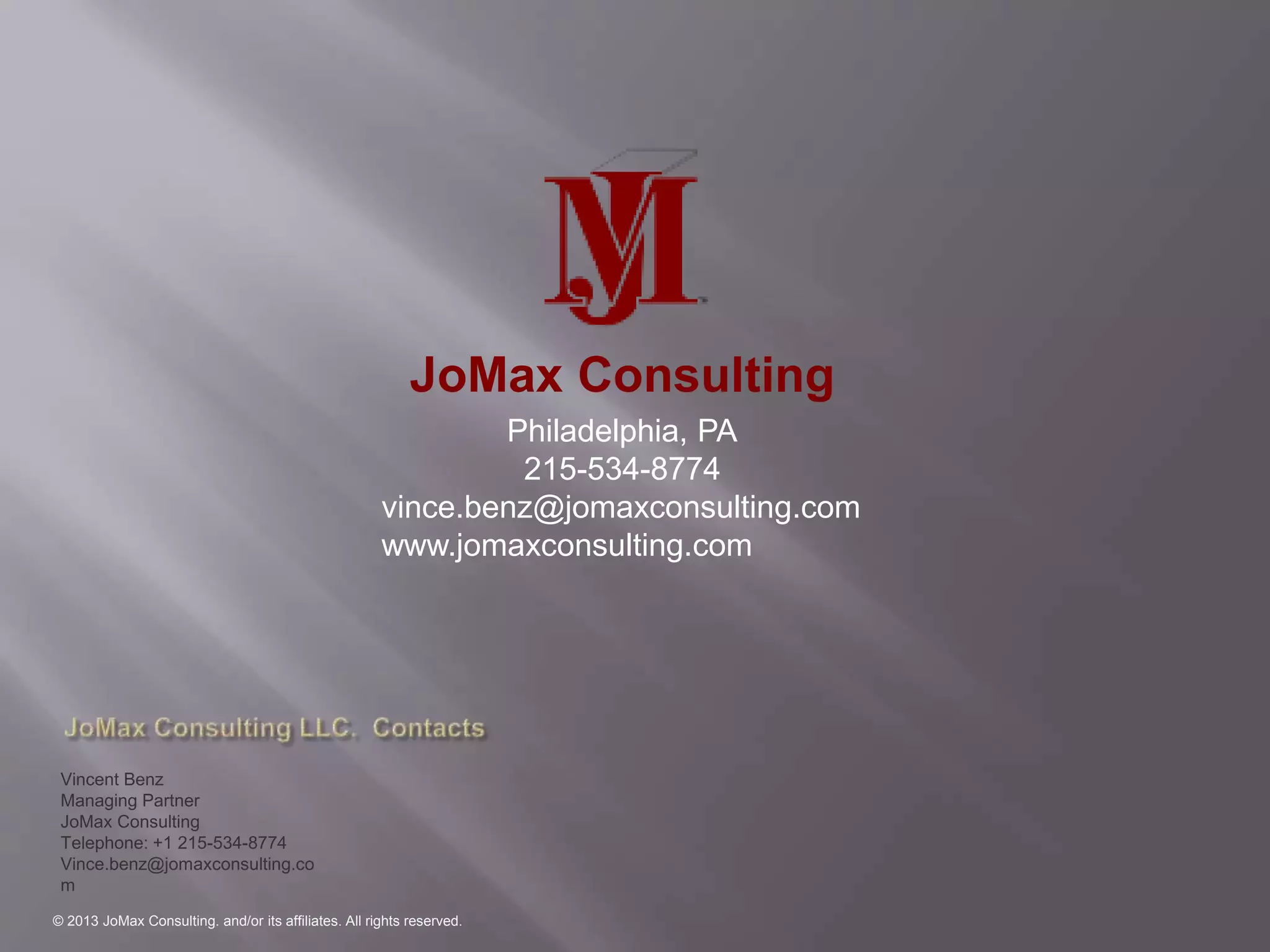 JoMax Consulting Introduction | PPT