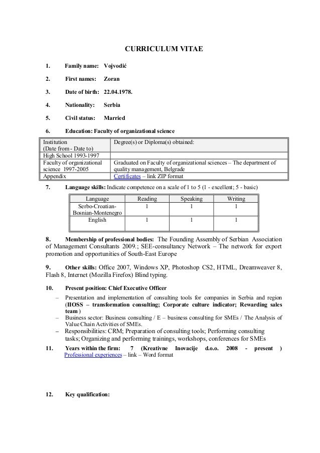 Format Cv Europeaid | europeaid cv zoran vojvodic eng Format Cv Europeaid | europeaid cv zoran vojvodic eng