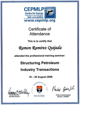 Professional Training-Structuring Petroleum Industry Transactions