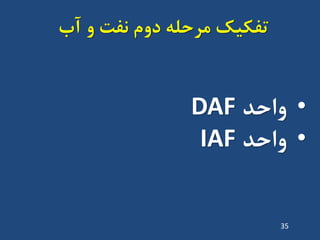 ‫تفکیک‬‫آب‬ ٍ ‫ًفت‬ ‫دٍم‬ ِ‫هشحل‬
•‫ٍاحذ‬DAF
•‫ٍاحذ‬IAF
35
 