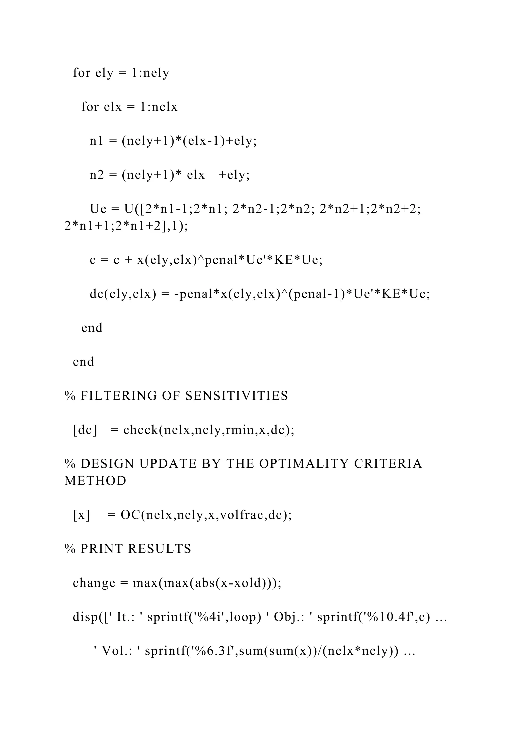 A 99 LINE TOPOLOGY OPTIMIZATION CODE BY OLE SIGMUND, JANUARY .docx