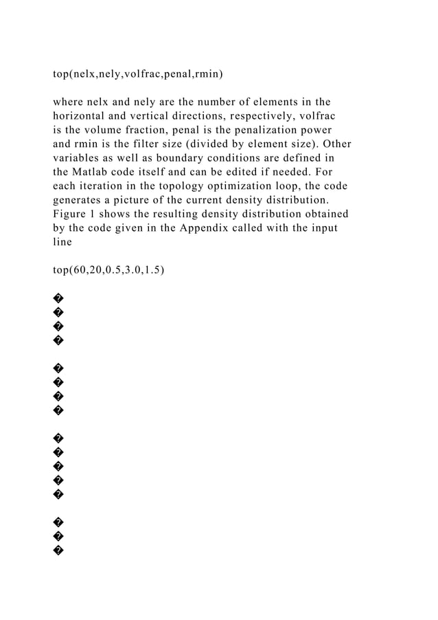 A 99 LINE TOPOLOGY OPTIMIZATION CODE BY OLE SIGMUND, JANUARY .docx