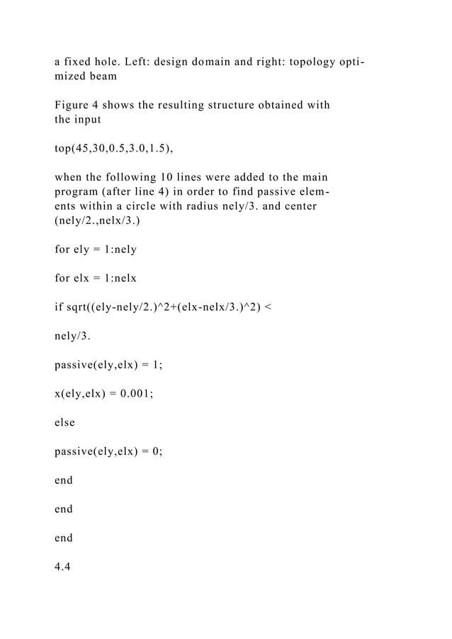 A 99 LINE TOPOLOGY OPTIMIZATION CODE BY OLE SIGMUND, JANUARY .docx