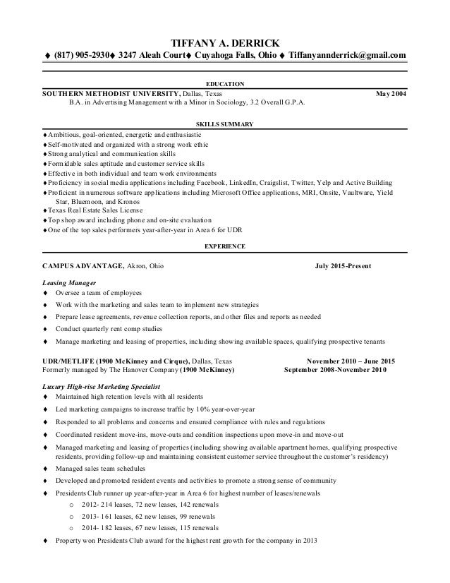 tiffany derrick resume 12 4 15 2