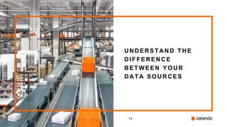 11
UNDERST AND THE
DIFFERENCE
BETWEEN YOUR
DATA SOURCES
 
