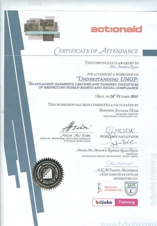 UNGP Certificate