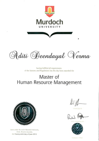 Masters in HRM Degree