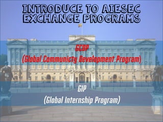 Introduce to AIESEC
Exchange Programs
)
 