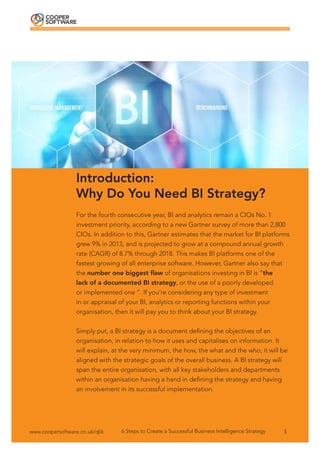 6 STEPS TO CREATE A SUCCESSFUL BUSINESS INTELLIGENCE STRATEGY PDF