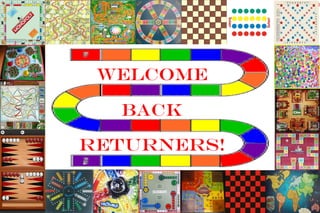Welcome
Back
Returners!
 
