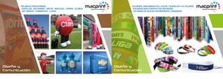 INFLABLES PUBLICITARIOS
CASTILLOS - SALTARINES - ARCOS - REPLICAS - CARPAS - GLOBOS
SKY DANCER - CAMINANTES - LOGOS
Diseño y
Comunicación
PULSERAS SUBLIMADAS FULL COLOR / TEJIDAS DE 2 A 8 COLORES
PULSERAS PARA EVENTOS CON SEGURIDAD
PULSERAS DE SILICON CON IMPRESIÓN Y GRABADAS
Diseño y
Comunicación
 