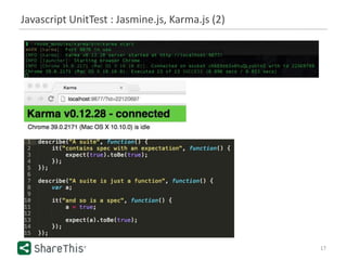 Javascript UnitTest : Jasmine.js, Karma.js (2)
17
 
