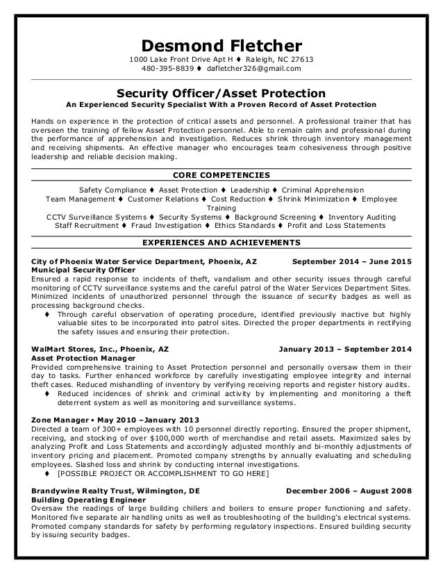 desmond fletcher resume