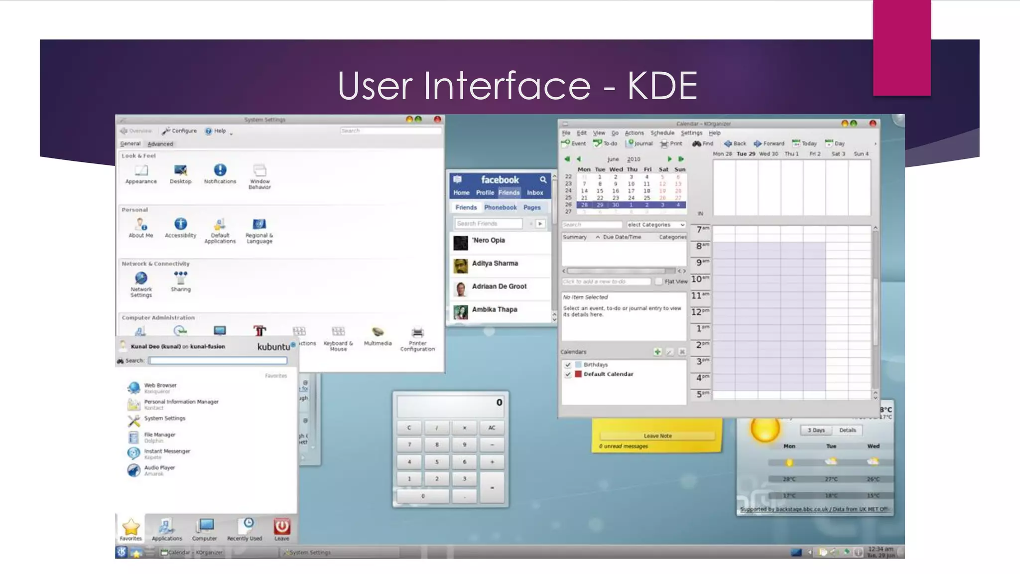 User Interface - KDE
 