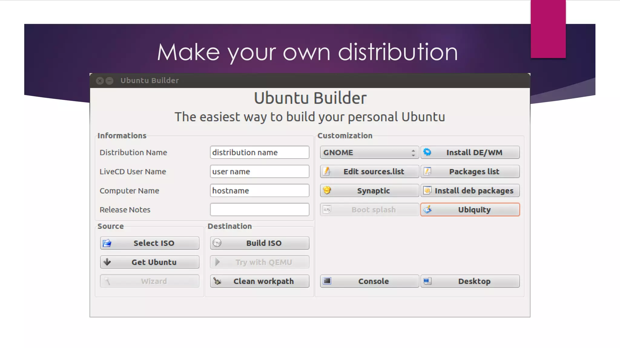 Make your own distribution
 