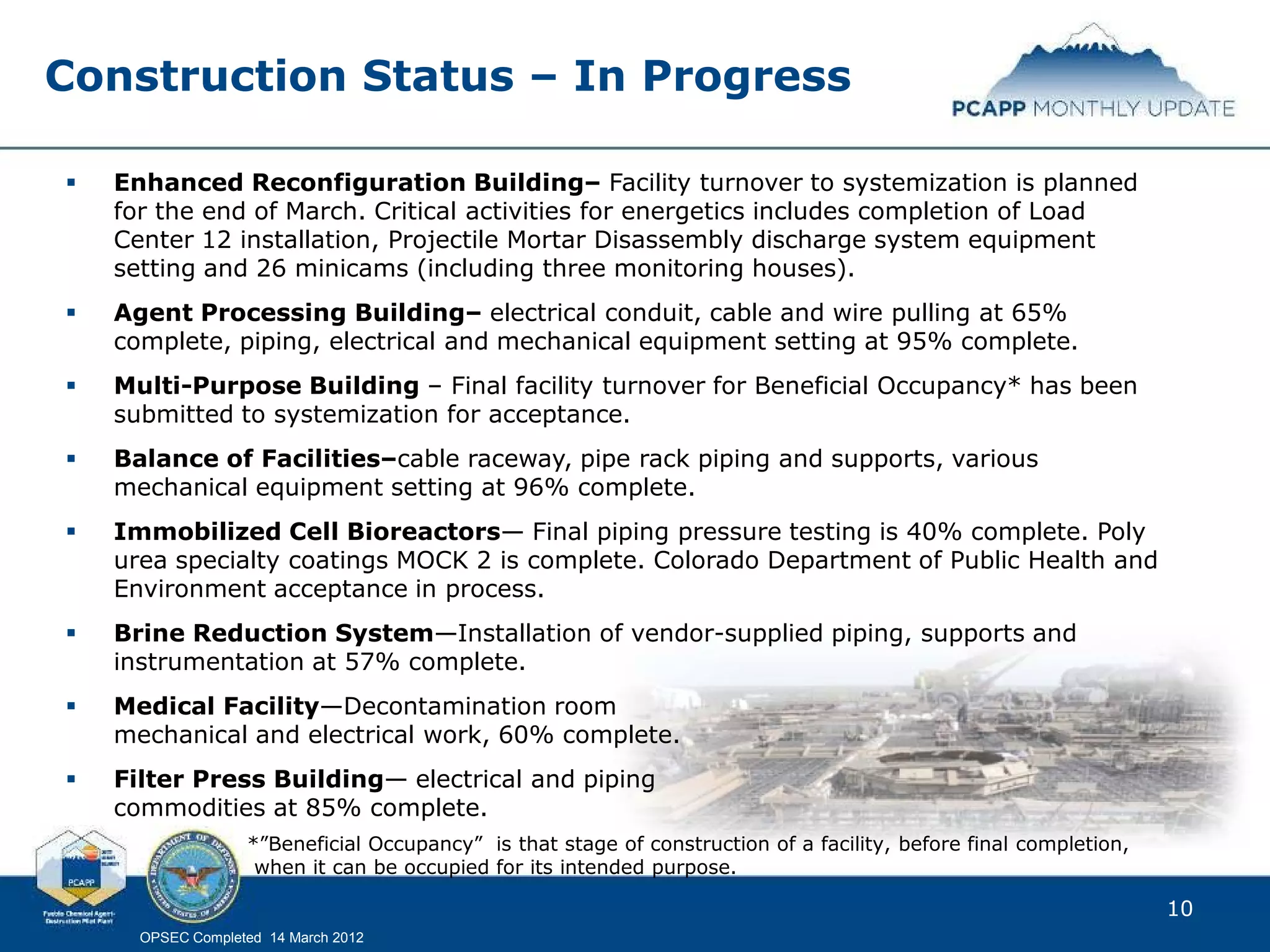 March 2012 - Pueblo Chemical Agent-Destruction Pilot Plant Monthly ...