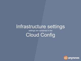 Infrastructure settings
settings are contained in the
Cloud Config
 