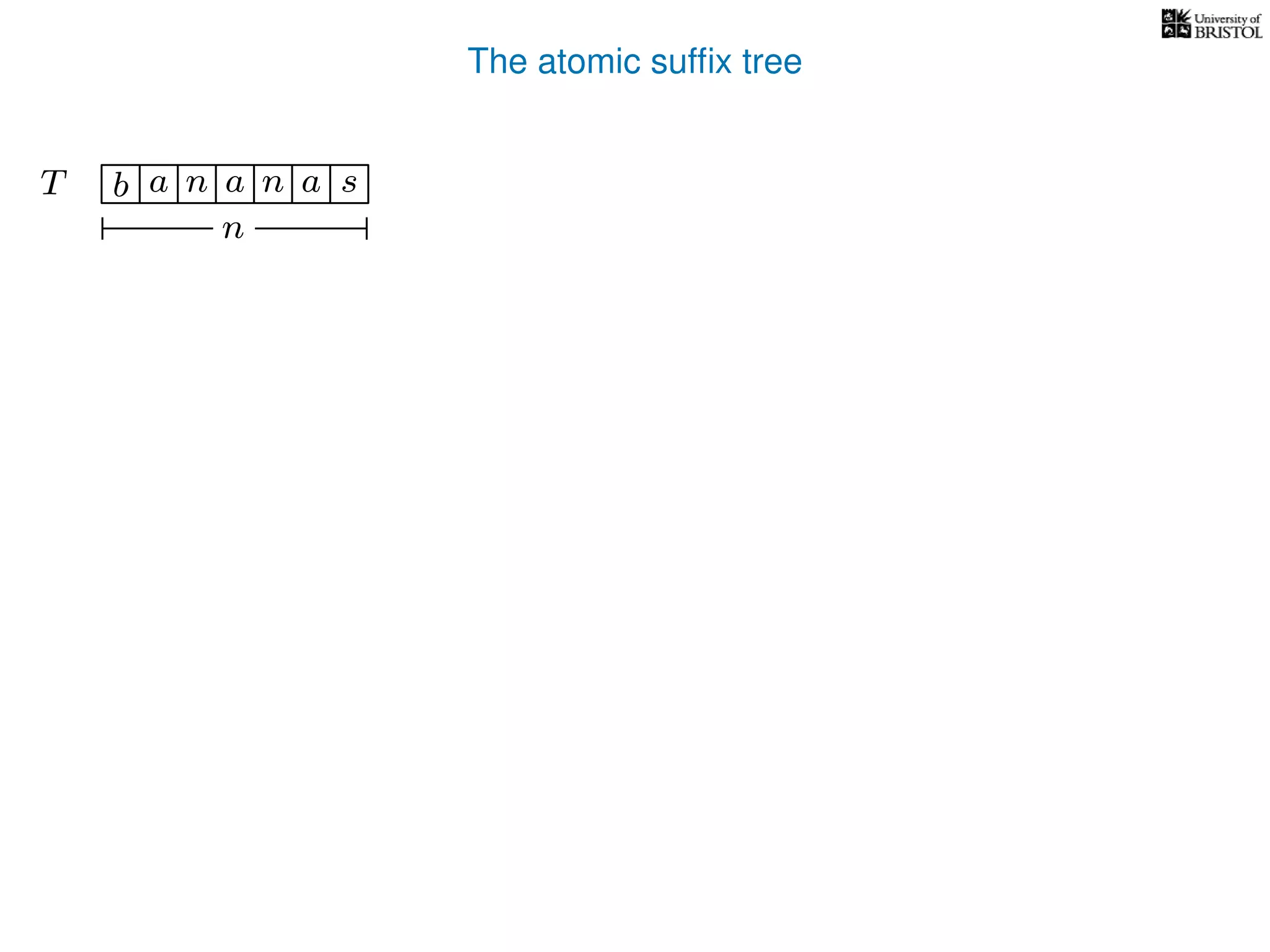 The atomic sufﬁx tree
TT b n aaa sn
n
 