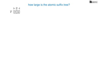 how large is the atomic sufﬁx tree?
T a b
2
 