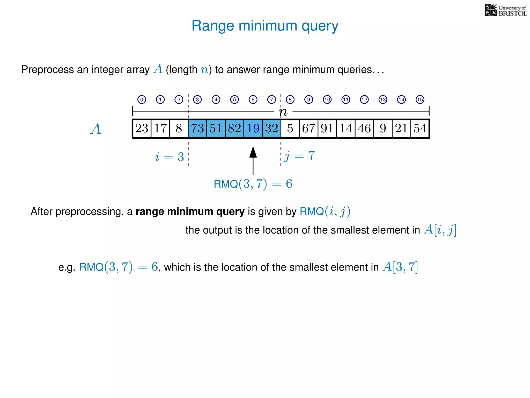 Range Minimum Queries | PDF