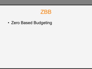 ZBB Zero Based Budgeting 