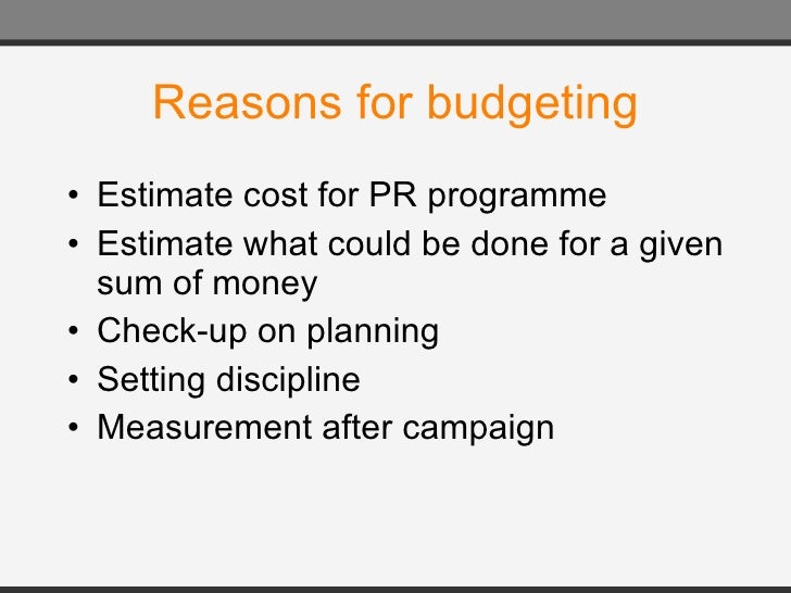 Budgeting In Public Relations