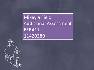 Mikayla Field
Additional Assessment
EER411
11420289
 