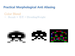 Practical Morphological Anti Aliasing
Color Blend
- Result = 원본 * BlendingWeight
 
