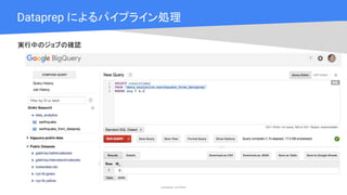 Cloud OnAir
Dataprep によるパイプライン処理
実行中のジョブの確認
 
