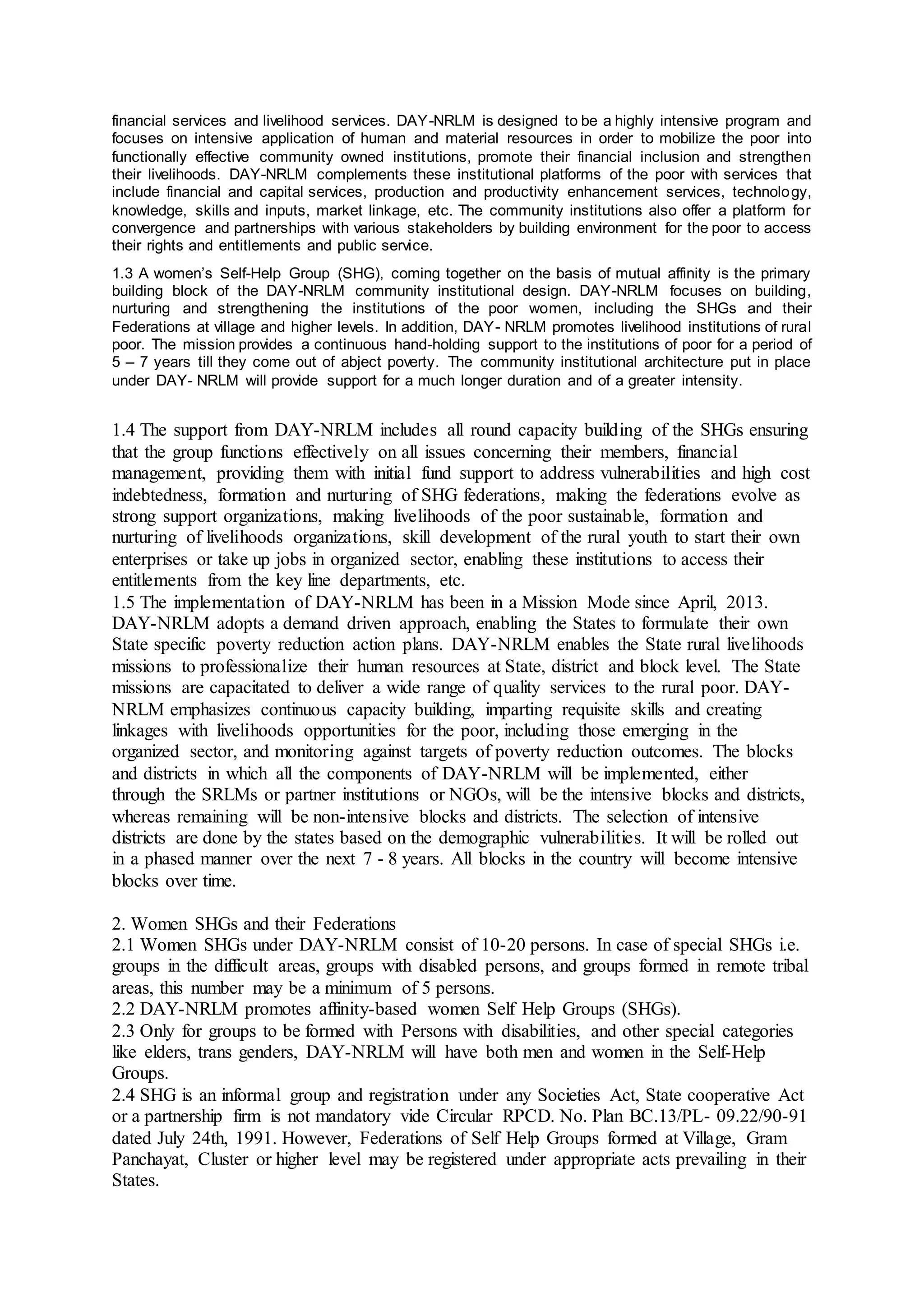 DEEN DAYAL ANTYODAYA YOJANA ,DAY-NRLM | DOCX