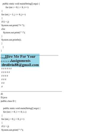 a)A.javapublic class A { public static void main(String[] ar.pdf