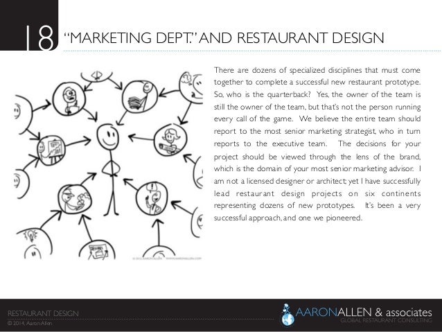 And restaurant design there are dozens of specialized disciplines that And restaurant design there are dozens of specialized disciplines that