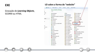 EXE                             LO sobre a forma de “website”

Gravação de Learning Objects,
SCORM ou HTML
 