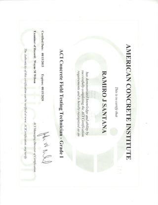 ACI Certification - Ramiro Santana