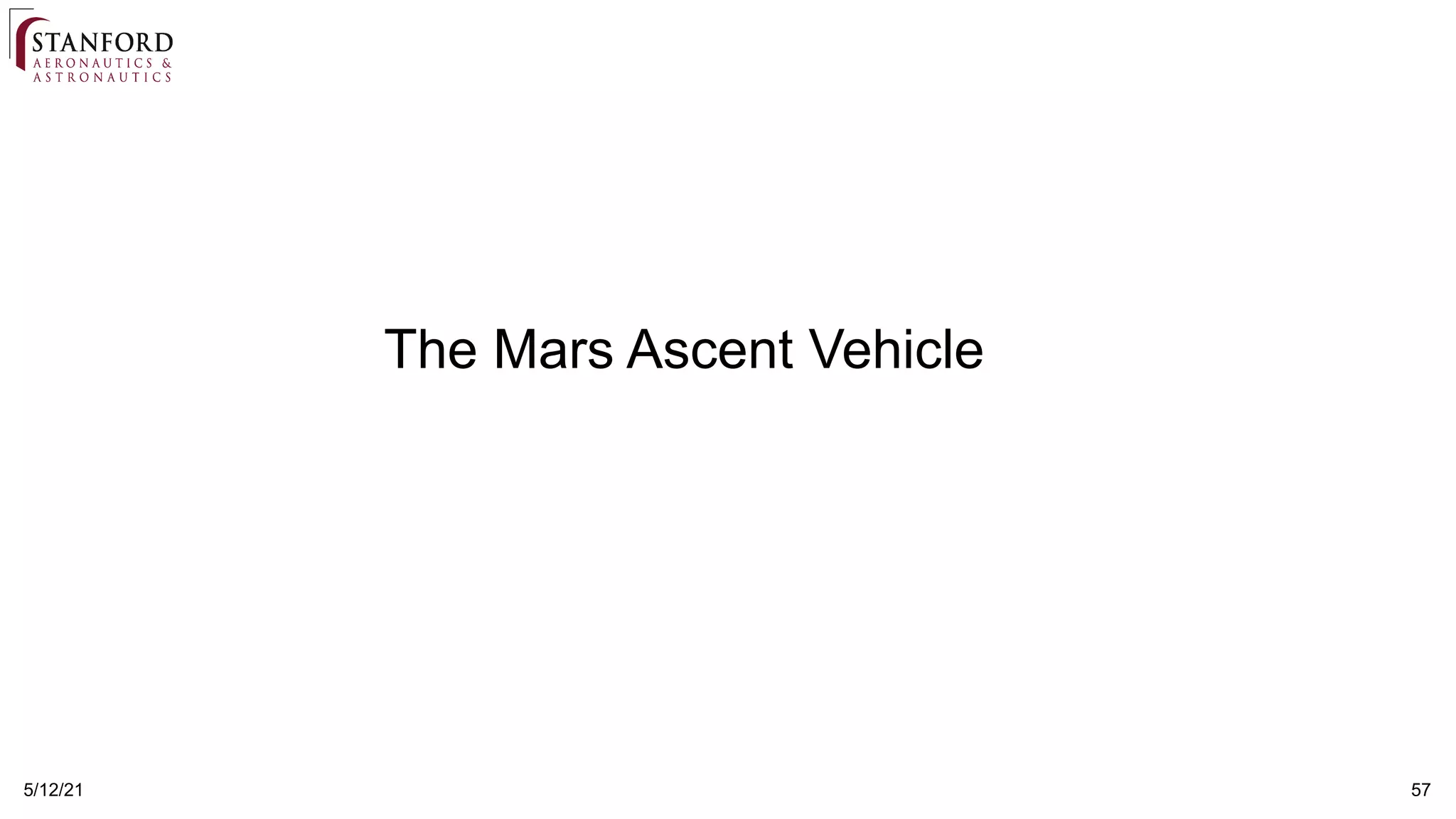 5/12/21 57
The Mars Ascent Vehicle
 