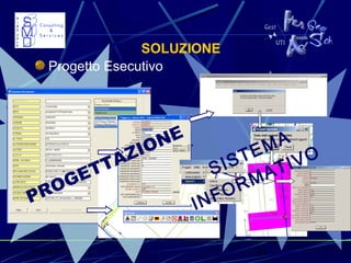 31/03/15 21
SOLUZIONE
Progetto Esecutivo
PROGETTAZIONE
SISTEMA
INFORMATIVO
 