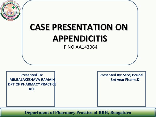 presentation of appendicitis Appendicitis what we all forgot (or never knew in the first.