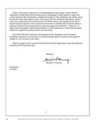 Independent Review of the U.S. Government Response to the Haiti Earthquake • Final Report, March 2011124
 