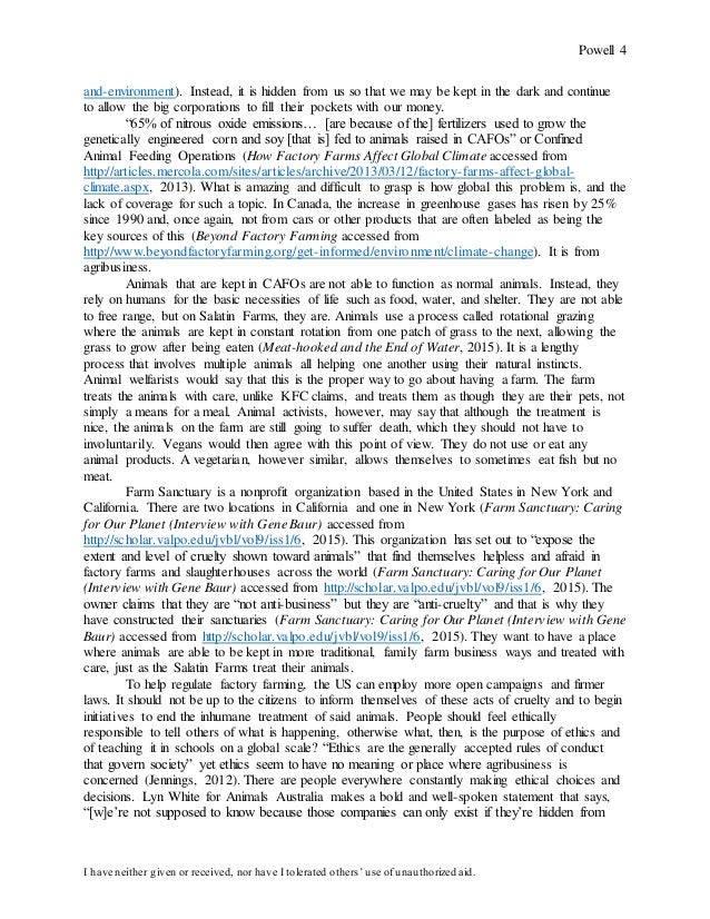 Factory farming essay