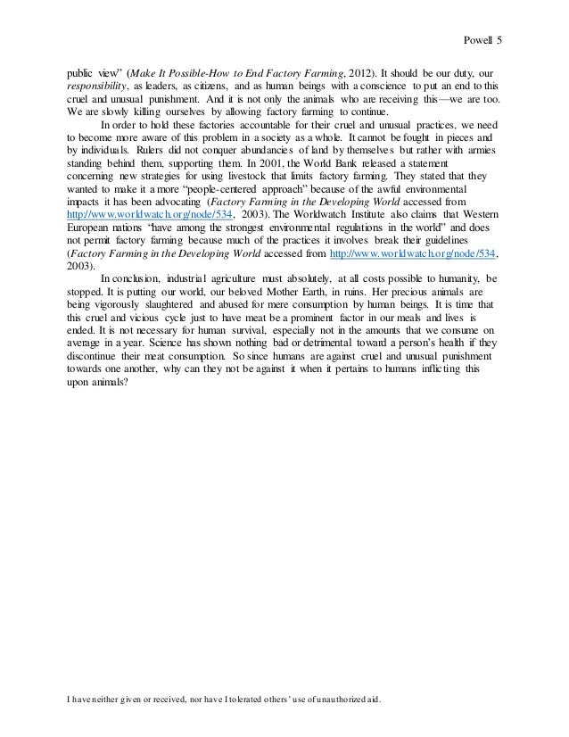 Factory farming essay