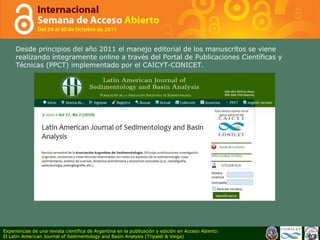 Experiencias de una revista científica de Argentina en la publicación y