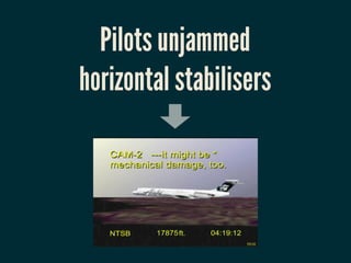 Pilots unjammed
horizontal stabilisers
 