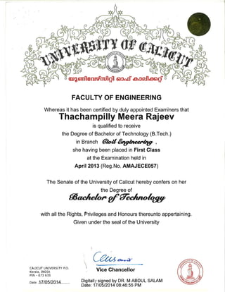 meera degree certificate