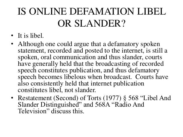 Online Defamation