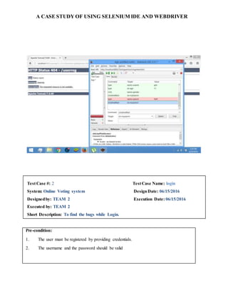A Case Study of Using Selenium IDE and WebDriver_Word Doc | DOCX