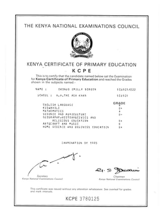 primary certificate