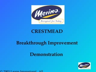 CRESTMEAD
Breakthrough Improvement
Demonstration
 