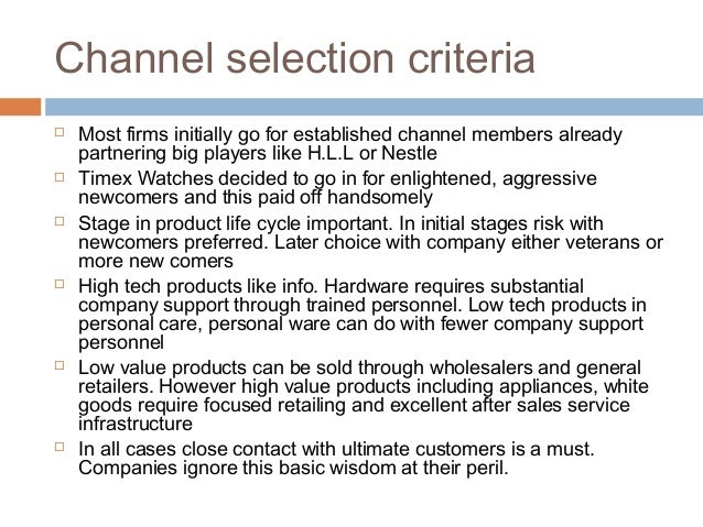 channel selection